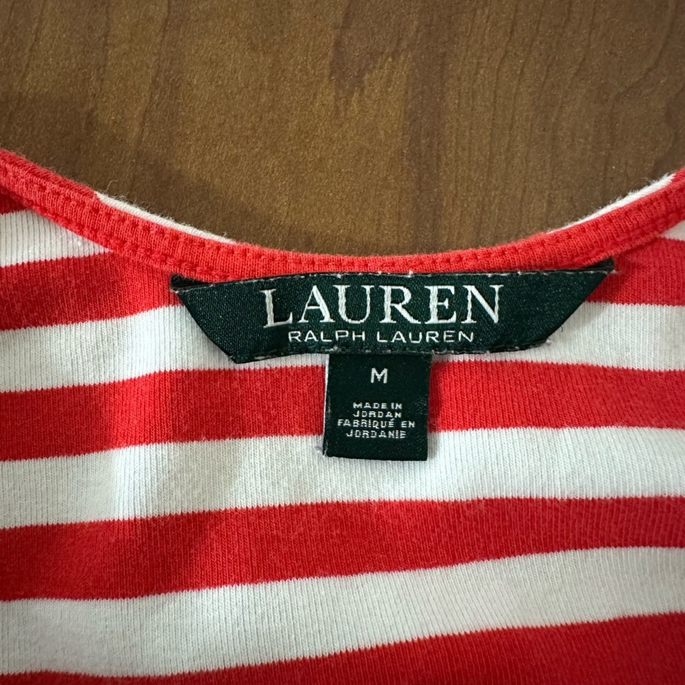 Lauren Ralph Lauren Striped Red and White Top